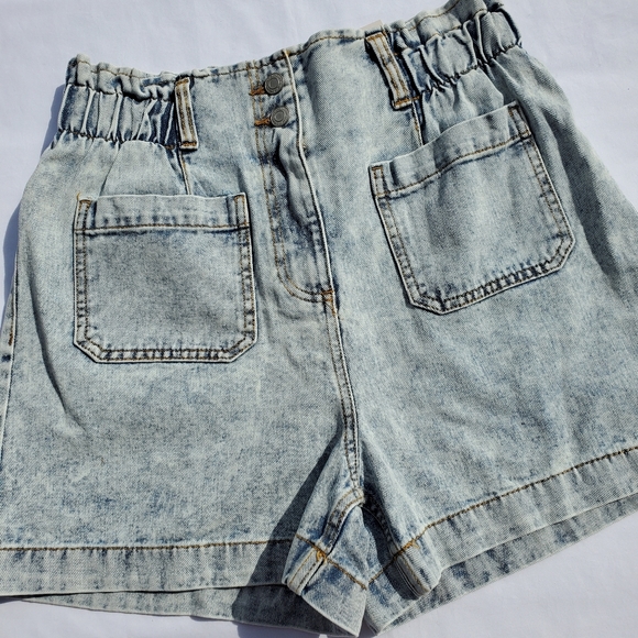 SO Hi-Rise Elastic Waist Denim Shorts Sz 11 - Picture 1 of 12